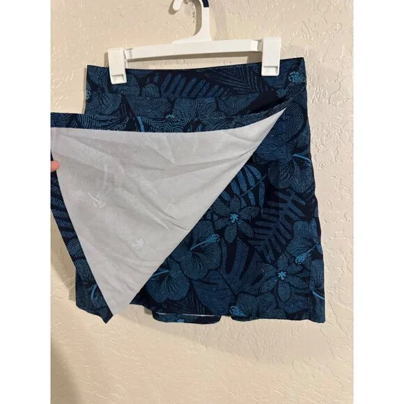 Y Ripskirt Blue Hawaiian Maui Moonlight Wrap Beach Tropical Mini Skirt - Picture 3 of 10